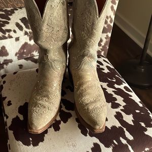 Lucchese Stone Suede Python snip toe